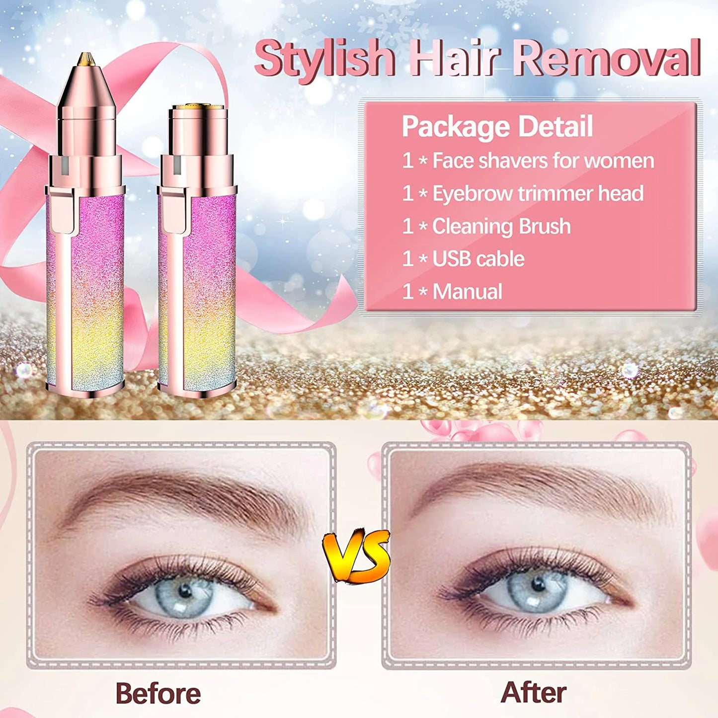 Kit depilación facial + Lápiz de Maquillaje 4 en 1