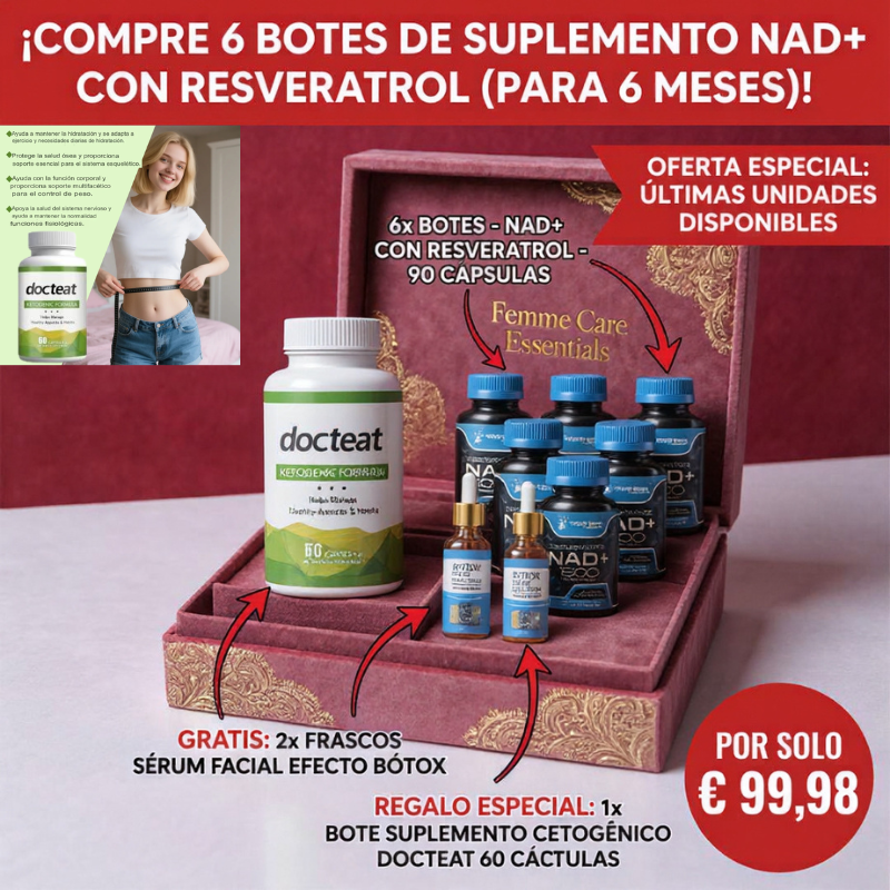 Suplemento liposomal NAD+ con Resveratrol-90 cápsulas para mujeres y hombres