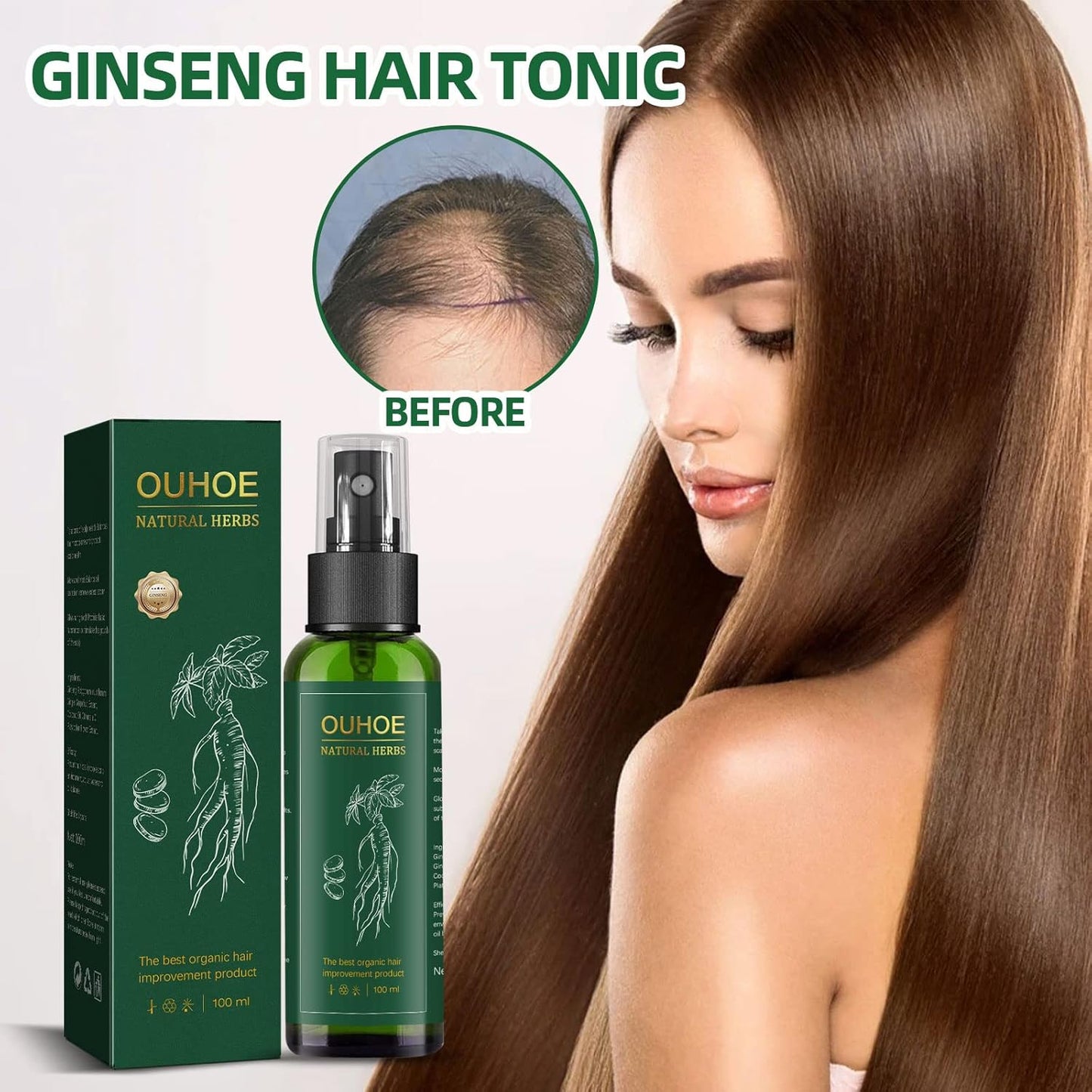 Spray de Ginseng para el Crecimiento del Cabello 100ml