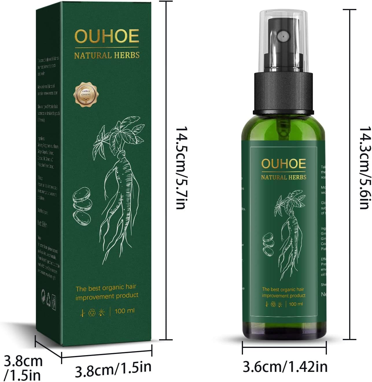 Spray de Ginseng para el Crecimiento del Cabello 100ml
