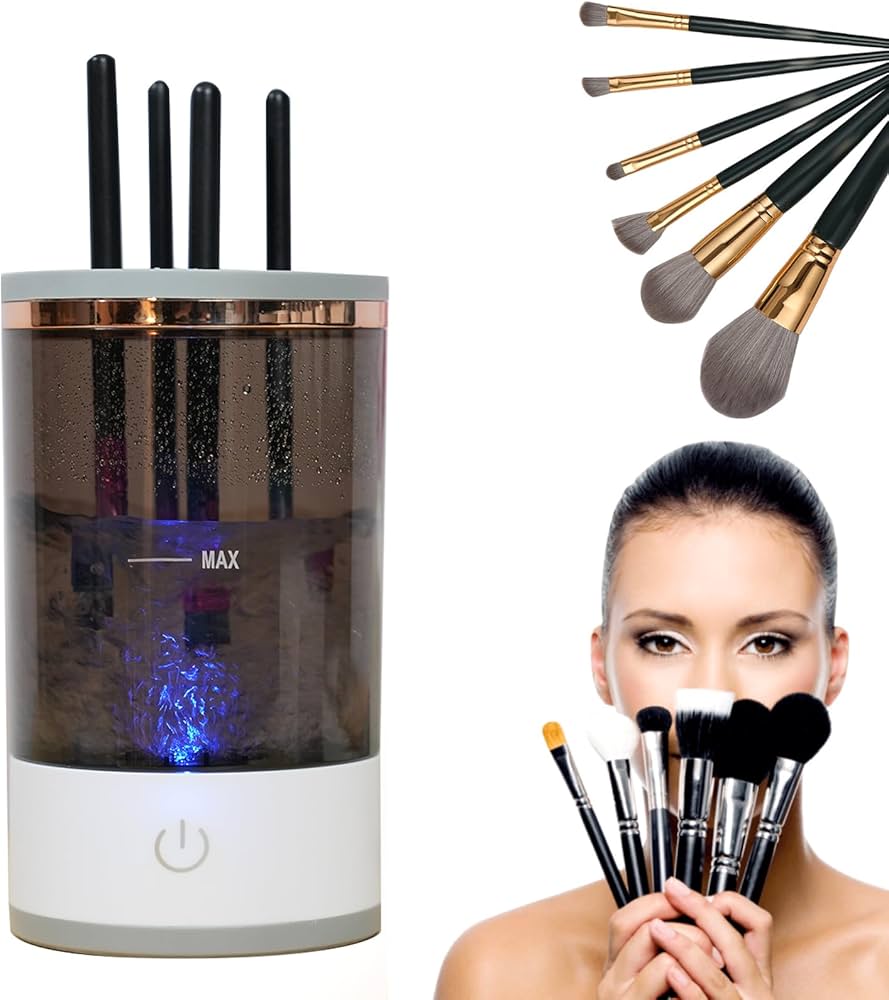 Kit de Maquillaje y Limpiador de Brochas Profesional