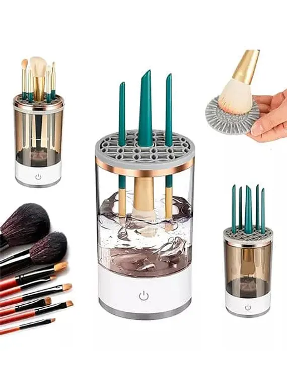 Kit de Maquillaje y Limpiador de Brochas Profesional