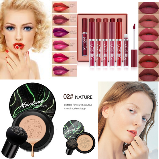 Kit Base de Maquillaje y Set Pintalabios