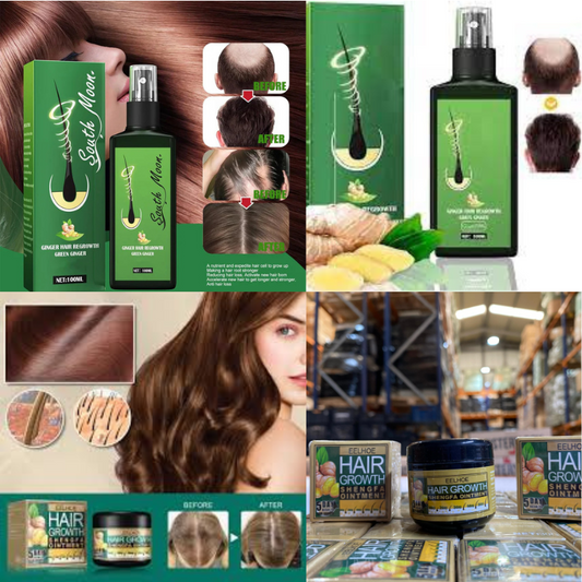 Kit de Tratamiento Capilar: Spray de Crecimiento + Crema de Jengibre