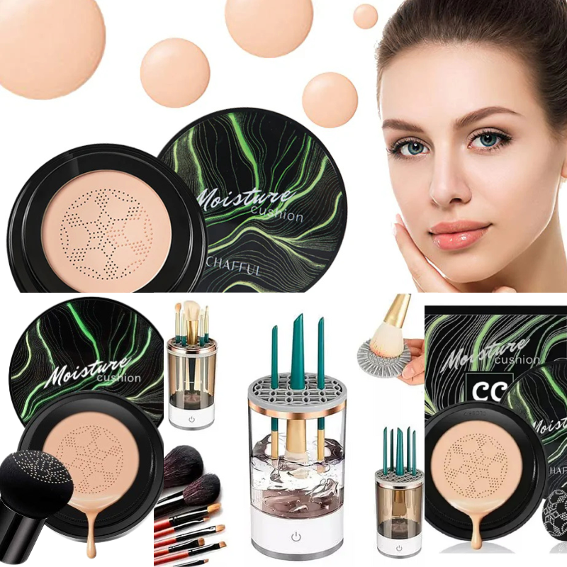 Kit de Maquillaje y Limpiador de Brochas Profesional