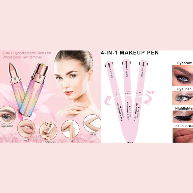 Kit depilación facial + Lápiz de Maquillaje 4 en 1