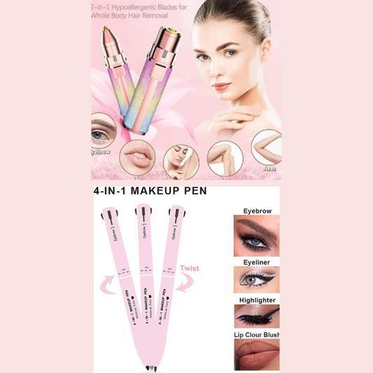 Kit depilación facial + Lápiz de Maquillaje 4 en 1