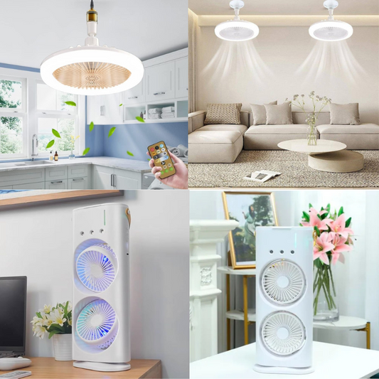 Kit Ventilador de Techo y Aire Acondicionado Evaporativo