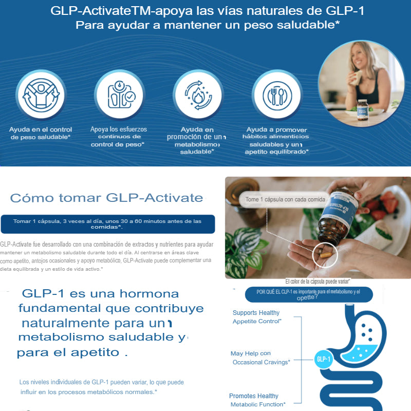 Suplemento dietético para apoyar el metabolismo, controlar el apetito y pérdida de peso - 60 cápsulas - 3 frascos