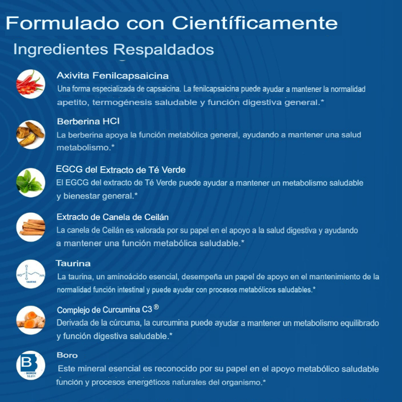 Suplemento dietético para apoyar el metabolismo, controlar el apetito y pérdida de peso - 60 cápsulas - 3 frascos