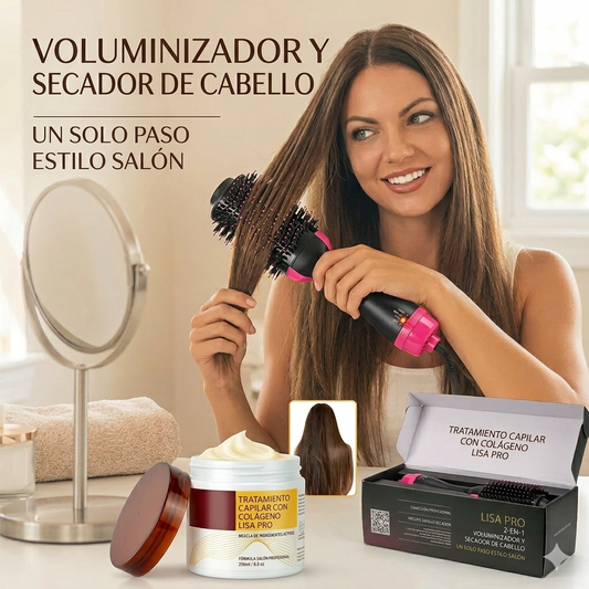 Kit: Cepillo Alisador 3 en 1 + Mascarilla Capilar 200ml