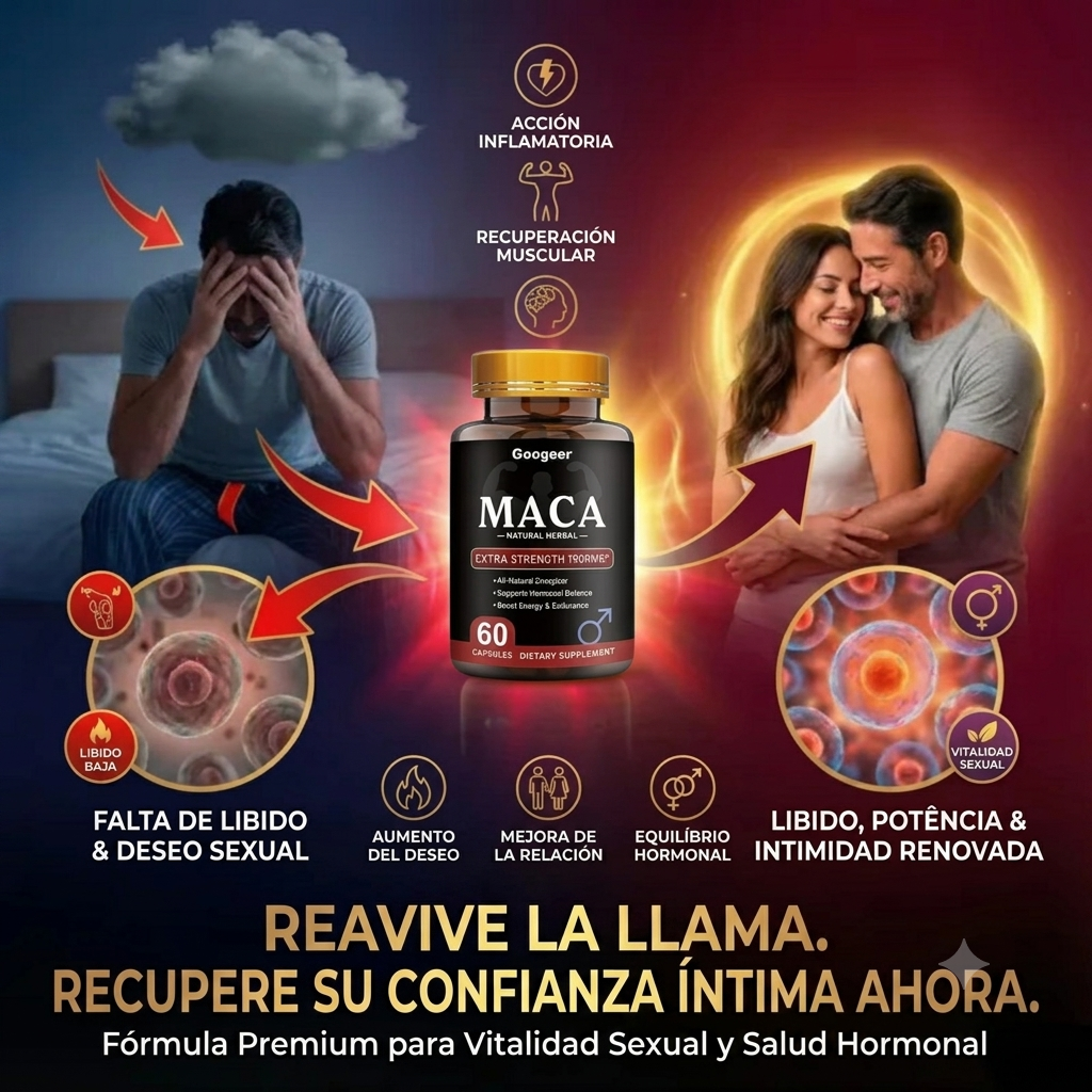 Suplemento de Maca 1900 mg Extra Fuerte - 60 Cápsulas