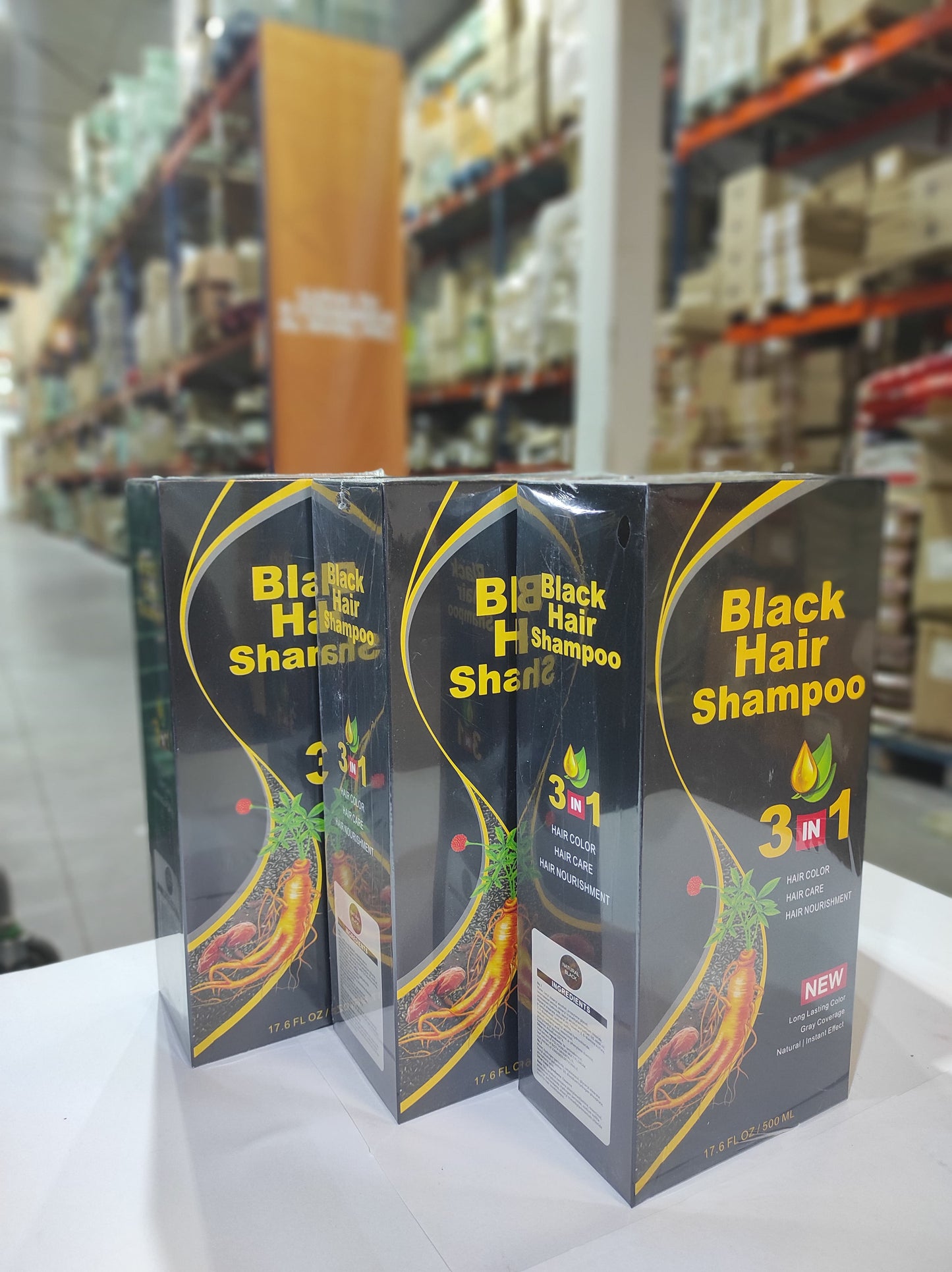 Kit: Champú para canas 500ml negro + Spray de Crecimiento del Cabello
