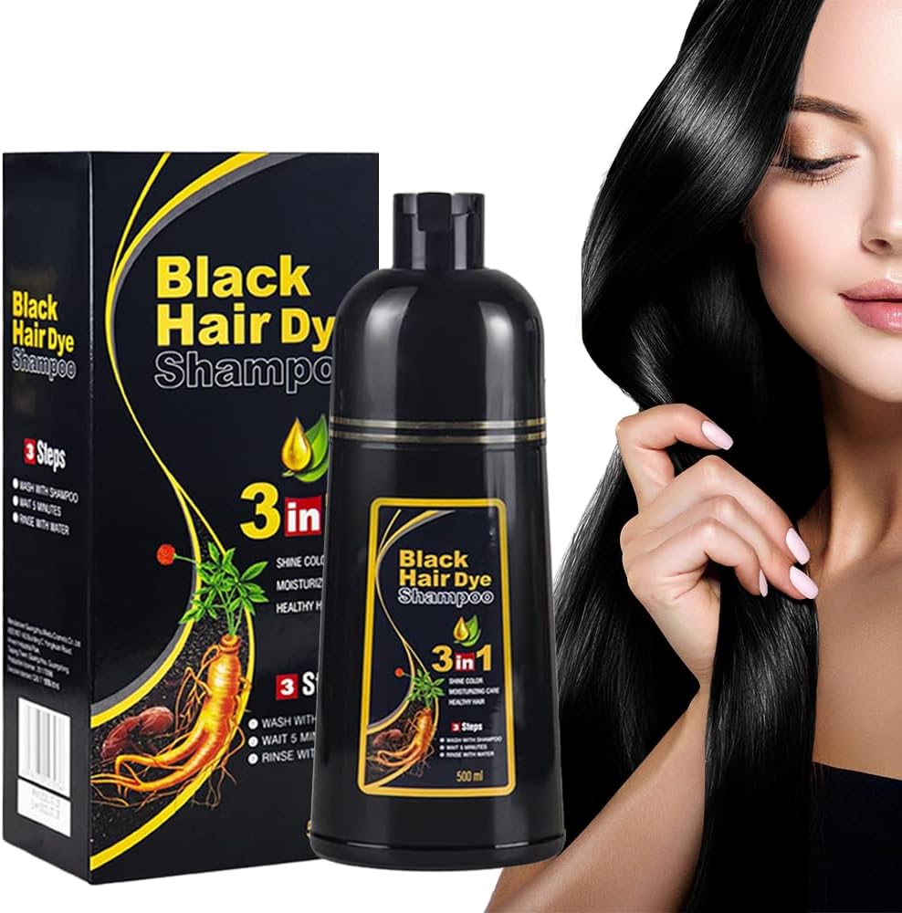 Kit: Champú para canas 500ml negro + Spray de Crecimiento del Cabello