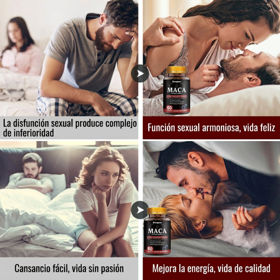 Suplemento de Maca 1900 mg Extra Fuerte - 60 Cápsulas